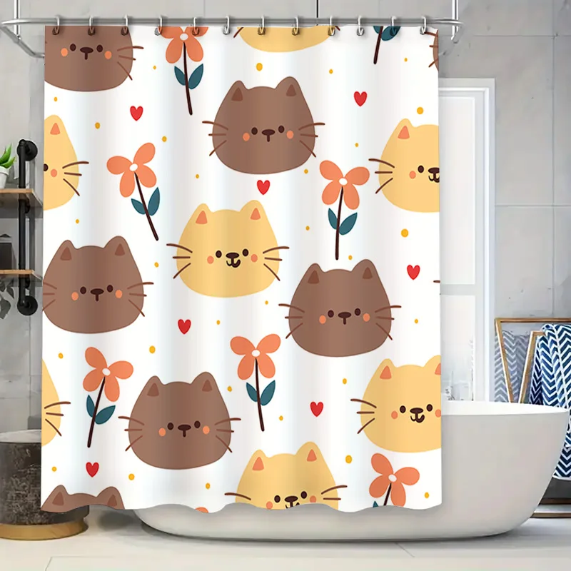 Adorable Cat Flower Printed Shower Curtain for Bathroom Decoration in Multiple Colors
Adorable Cat Flower Printed Shower Curtain for Bathroom Decoration in Multiple Colors