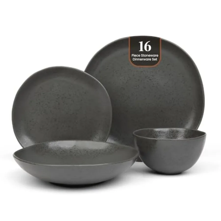 by Larder and Vine, Eco-Friendly High Fired Artisan Stoneware, Organic and Modern Dinnerware, 16 piece set, 4 place settings Ch
by Larder and Vine, Eco-Friendly High Fired Artisan Stoneware, Organic and Modern Dinnerware, 16 piece set, 4 place settings Ch