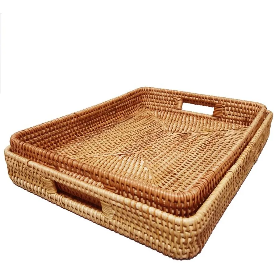 2 Pack Oversize Deep Natural Wicker Serving Tray with Handles and 2.3 Wall 16 Inch Rectangular Rattan Office Tray Decorative Wo
2 Pack Oversize Deep Natural Wicker Serving Tray with Handles and 2.3 Wall 16 Inch Rectangular Rattan Office Tray Decorative Wo