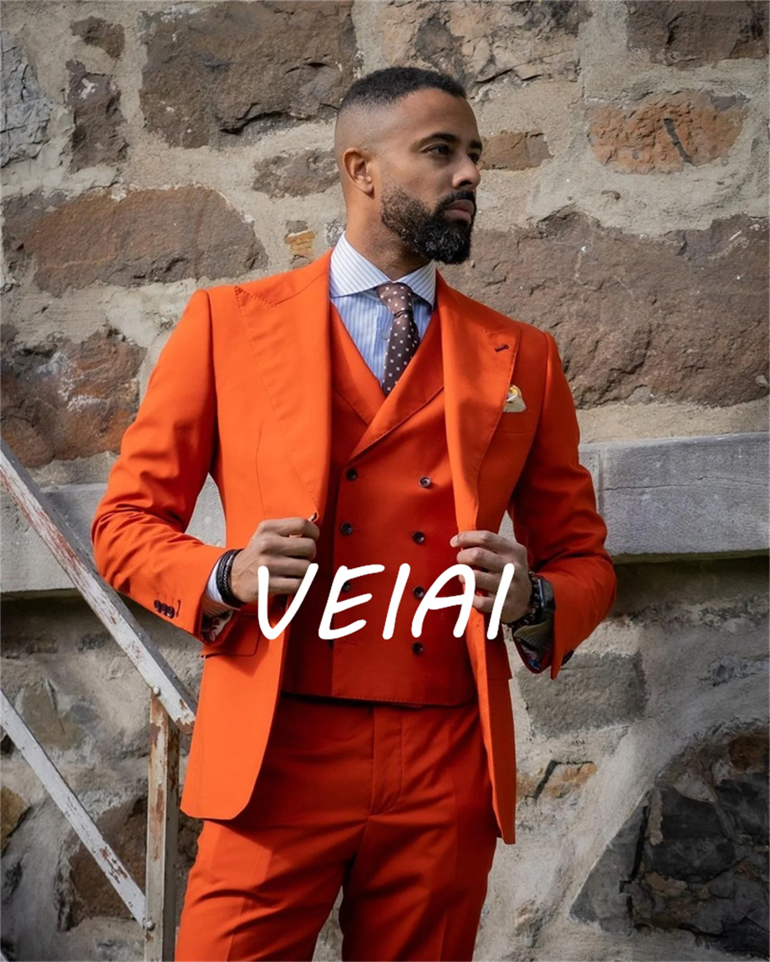 CustomizedCustom Made Men Suits Dark Orange Groom Tuxedos Peak Lapel Groomsmen 3 Pieces Set Wedding ( Jacket + Pants + Vest )
CustomizedCustom Made Men Suits Dark Orange Groom Tuxedos Peak Lapel Groomsmen 3 Pieces Set Wedding ( Jacket + Pants + Vest )