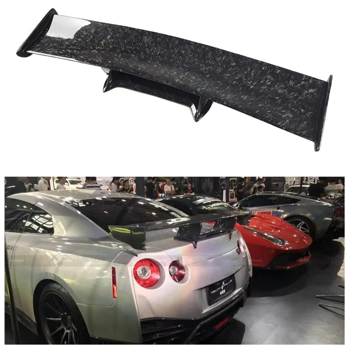 Forged Carbon Fiber N Style Wing New Rear Trunk Wing for Nissan R35 GTR Front and Rear Bumper Upgrade and Replacement
Forged Carbon Fiber N Style Wing New Rear Trunk Wing for Nissan R35 GTR Front and Rear Bumper Upgrade and Replacement
