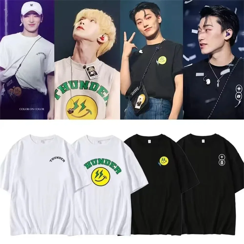 Kpop Ateez Thunder Concert Cotton Women T-Shirt O Collar Short Sleeve Letter-Printed Men T-Shirt Hung Chung Sheng Hua Fan Shirt
Kpop Ateez Thunder Concert Cotton Women T-Shirt O Collar Short Sleeve Letter-Printed Men T-Shirt Hung Chung Sheng Hua Fan Shirt