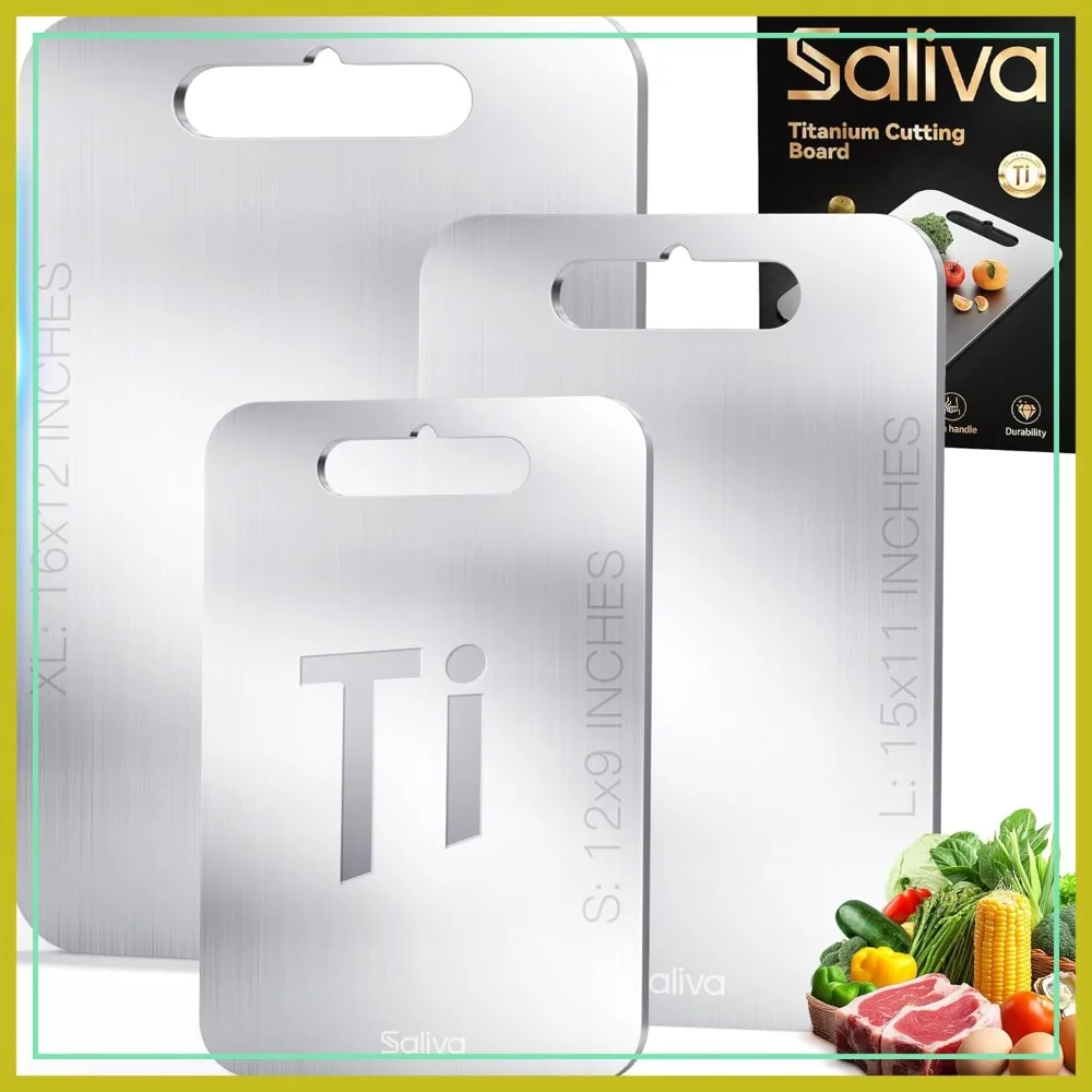 3pcs Titanium Cutting Boards Set, Double Sided Non Toxic Chopping Boards for Meat, Dishwasher Safe, Easy Clean, S+M+L
3pcs Titanium Cutting Boards Set, Double Sided Non Toxic Chopping Boards for Meat, Dishwasher Safe, Easy Clean, S+M+L