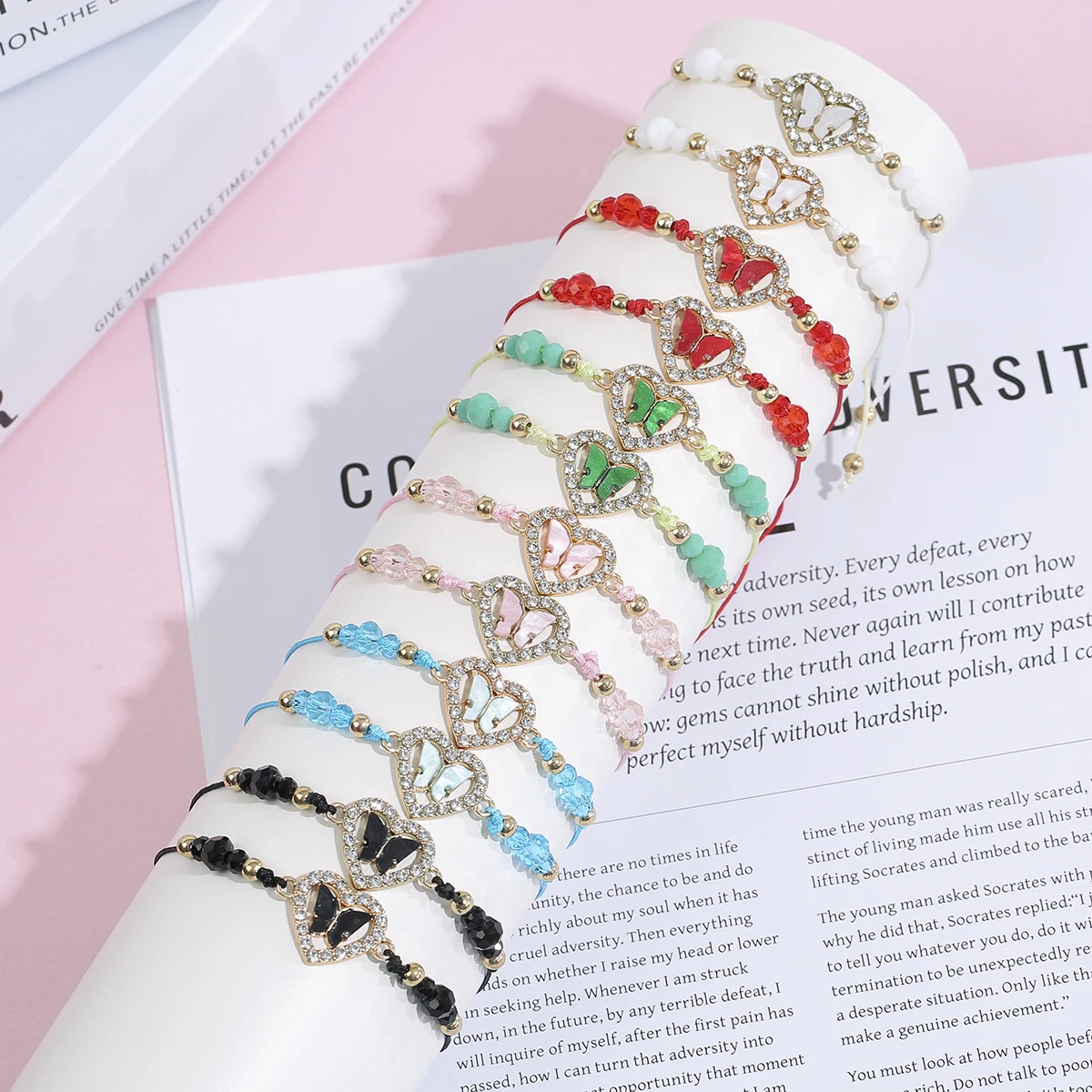 12pcs Alloy Heart Butterfly Pendant Bracelets Bohemian Style Rhinestone Couple Bracelets Adjustable Couple Bracelets Unisex Gift
12pcs Alloy Heart Butterfly Pendant Bracelets Bohemian Style Rhinestone Couple Bracelets Adjustable Couple Bracelets Unisex Gift