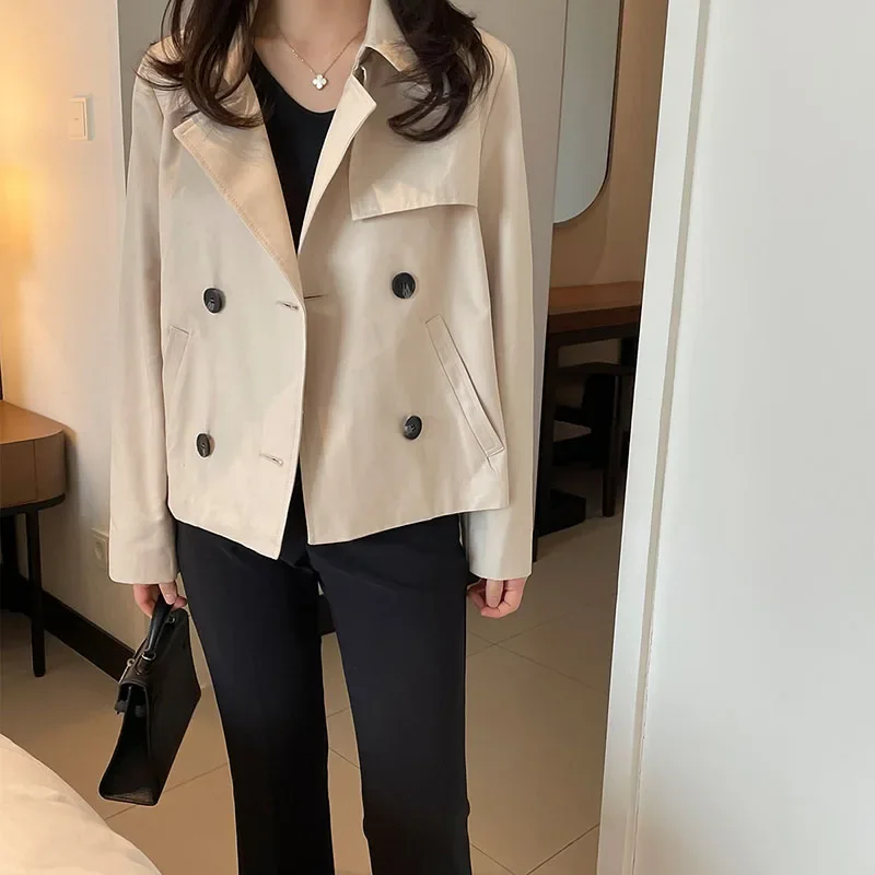Lucyever Vintage Simple Short Trench Coat Women Fashion Streetwear Double-Breasted Jackets Woman Solid Loose All-Match Outerwear
Lucyever Vintage Simple Short Trench Coat Women Fashion Streetwear Double-Breasted Jackets Woman Solid Loose All-Match Outerwear