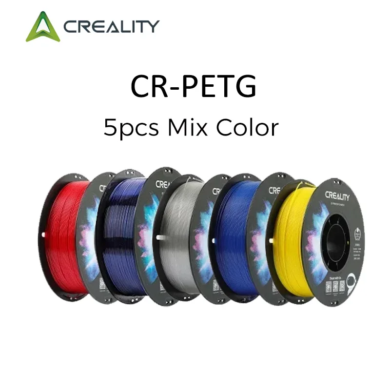 Creality 5шт CR-PETG Нить 1,0 кг 1,75 мм 230-250 ℃ Температура печати Глянцевые нити для печати Материалы для 3D-принтеров
Creality 5шт CR-PETG Нить 1,0 кг 1,75 мм 230-250 ℃ Температура печати Глянцевые нити для печати Материалы для 3D-принтеров