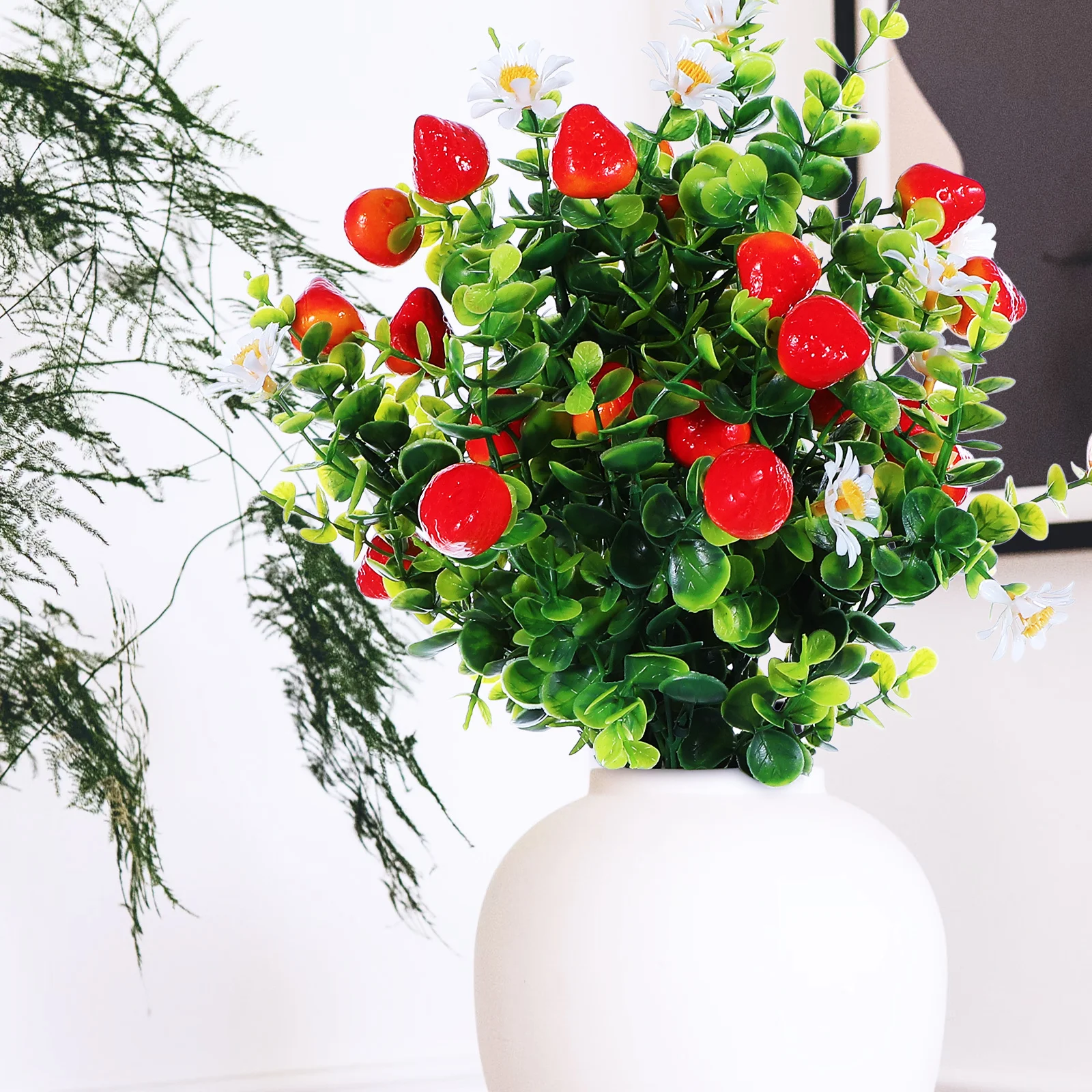 3Pcs Artificial Eucalyptus Fruit Bundle Realistic Fake Leaves and Strawberry Stems for Home Office Decor Centerpiece Arrangement
3Pcs Artificial Eucalyptus Fruit Bundle Realistic Fake Leaves and Strawberry Stems for Home Office Decor Centerpiece Arrangement