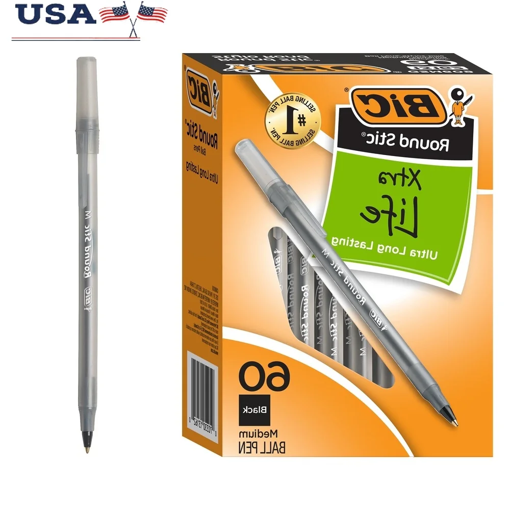 Round Stic Xtra Life Ballpoint Pen Medium Point 1.0mm Black Ink 60 Count Smooth Writing Office School Supplies Value Pack
Round Stic Xtra Life Ballpoint Pen Medium Point 1.0mm Black Ink 60 Count Smooth Writing Office School Supplies Value Pack