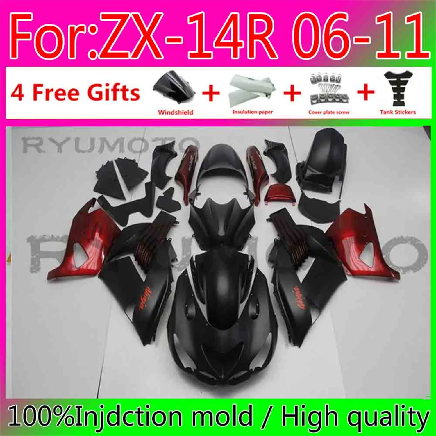 Обтекатели кузова для литья под давлением ABS для Kawasaki ZX14R 06 11 ZX14R 06-11, обтекатель
Обтекатели кузова для литья под давлением ABS для Kawasaki ZX14R 06 11 ZX14R 06-11, обтекатель