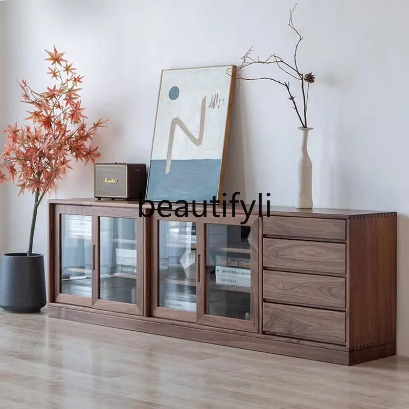 Customized North American black walnut TV cabinet Solid wood modern simple living room bookcase
Customized North American black walnut TV cabinet Solid wood modern simple living room bookcase