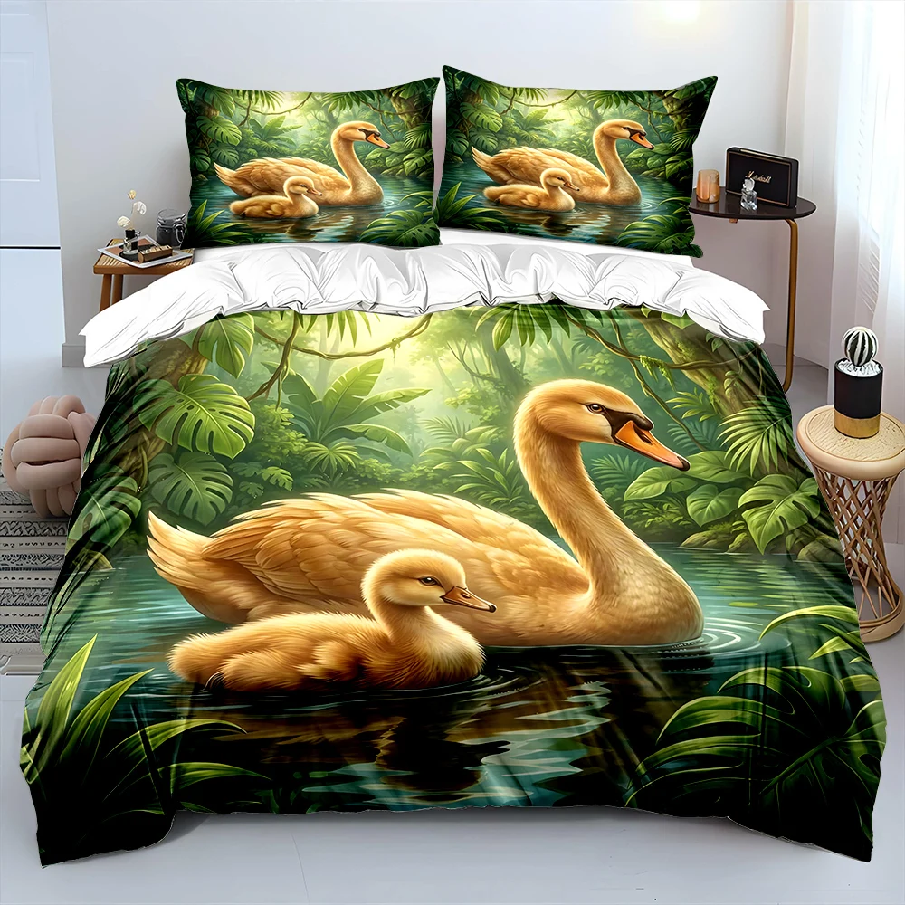 Swan Mother and Baby in Water Bedding Set for Kids Luxury Gift 3pcs Digital Print Comforter Set Soft Comfortable Breathable
Swan Mother and Baby in Water Bedding Set for Kids Luxury Gift 3pcs Digital Print Comforter Set Soft Comfortable Breathable