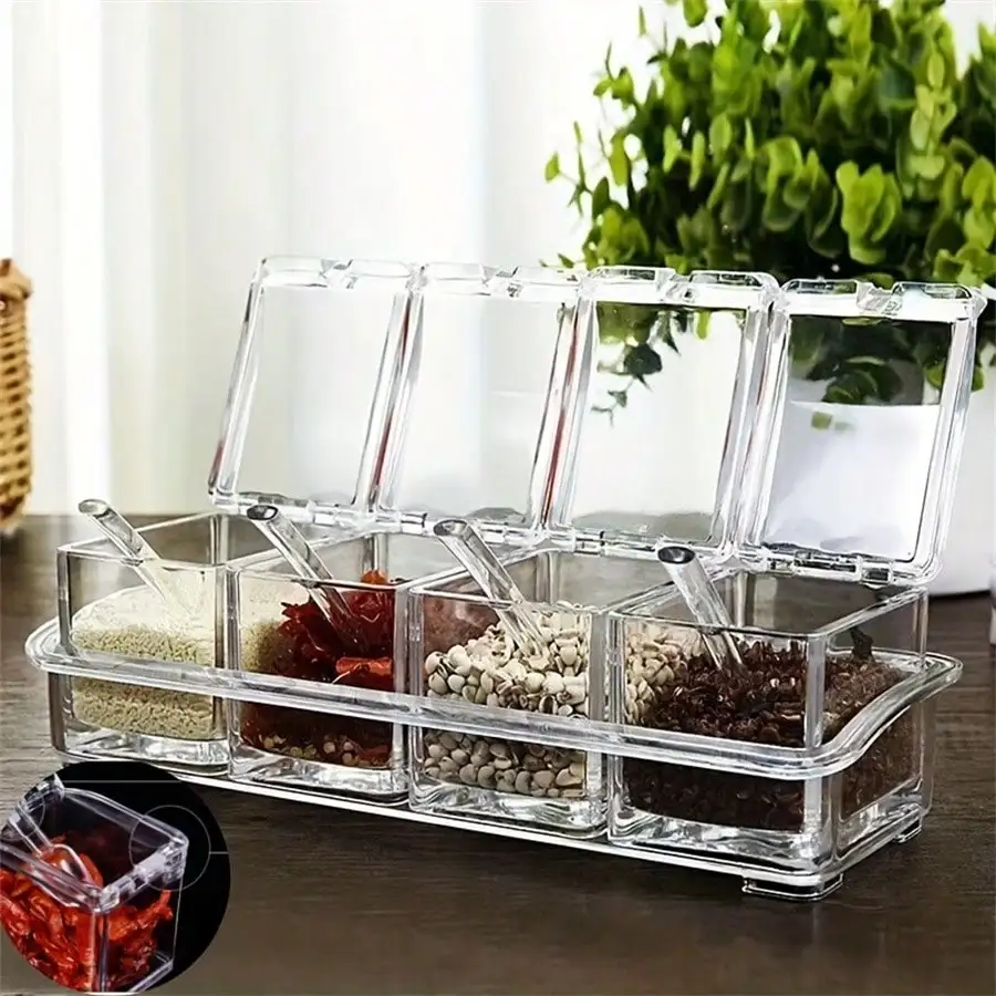 8 Pieces Acrylic Seasoning Organizer Set With Lids And Spoons - Clear Spice Pots Condiments Containers, Lead-Free Plastic, Kitchen Cooking Storage Jar For Salt, Sugar, Spices
8 Pieces Acrylic Seasoning Organizer Set With Lids And Spoons - Clear Spice Pots Condiments Containers, Lead-Free Plastic, Kitchen Cooking Storage Jar For Salt, Sugar, Spices