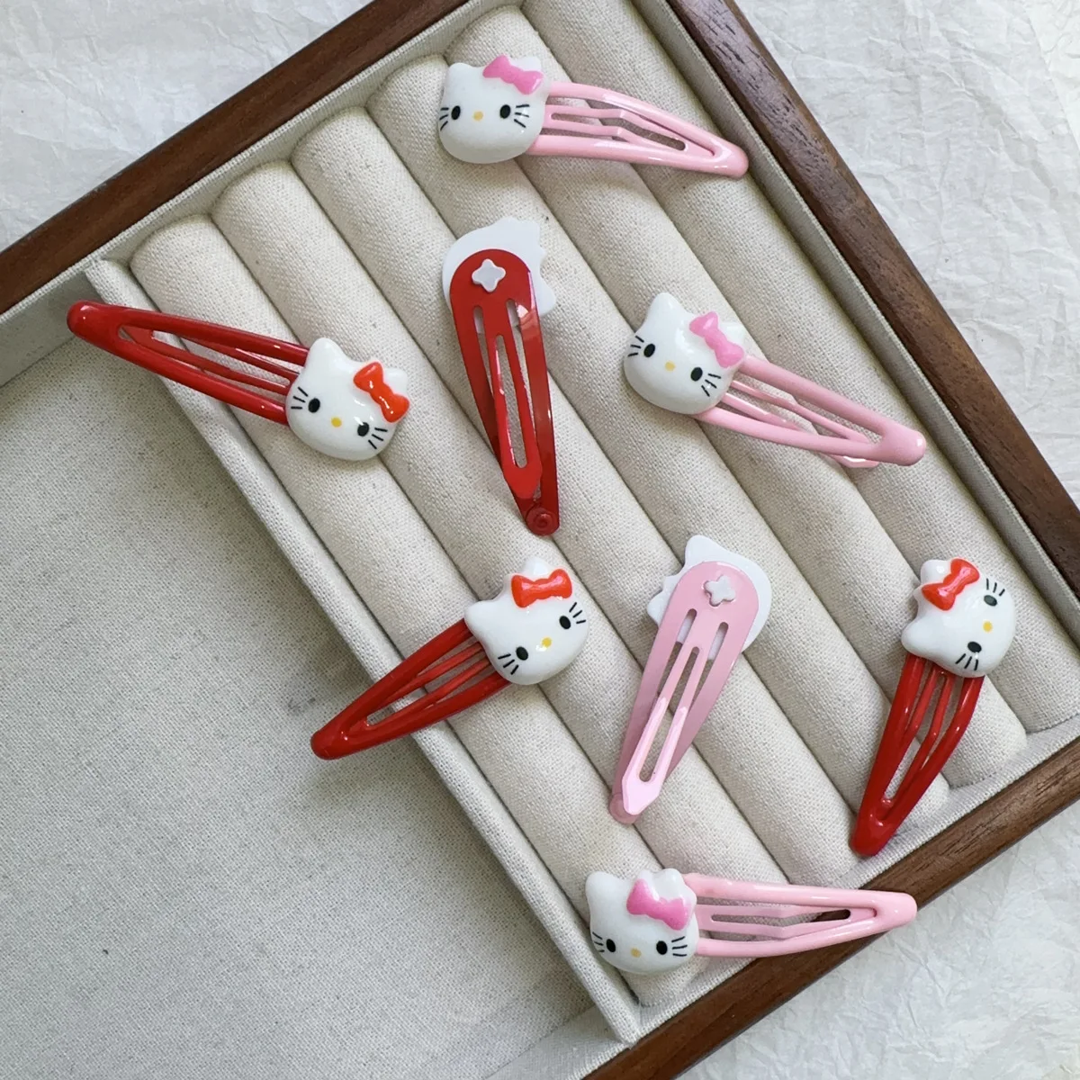 6Pcs Sanrio Hello Kitty Women Hairpin Anime Cartoon Cute KT Cat Girl Hair Accessories Fashion Charm Bangs Clip Holiday Gifts
6Pcs Sanrio Hello Kitty Women Hairpin Anime Cartoon Cute KT Cat Girl Hair Accessories Fashion Charm Bangs Clip Holiday Gifts