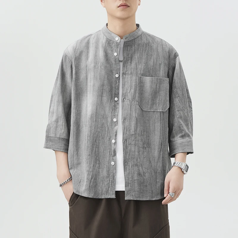 Summer Cotton Linen Retro Short Sleeve Shirt Men's Stand Collar Loose Casual Streetwear Plus Size Shirts Blouses
Summer Cotton Linen Retro Short Sleeve Shirt Men's Stand Collar Loose Casual Streetwear Plus Size Shirts Blouses