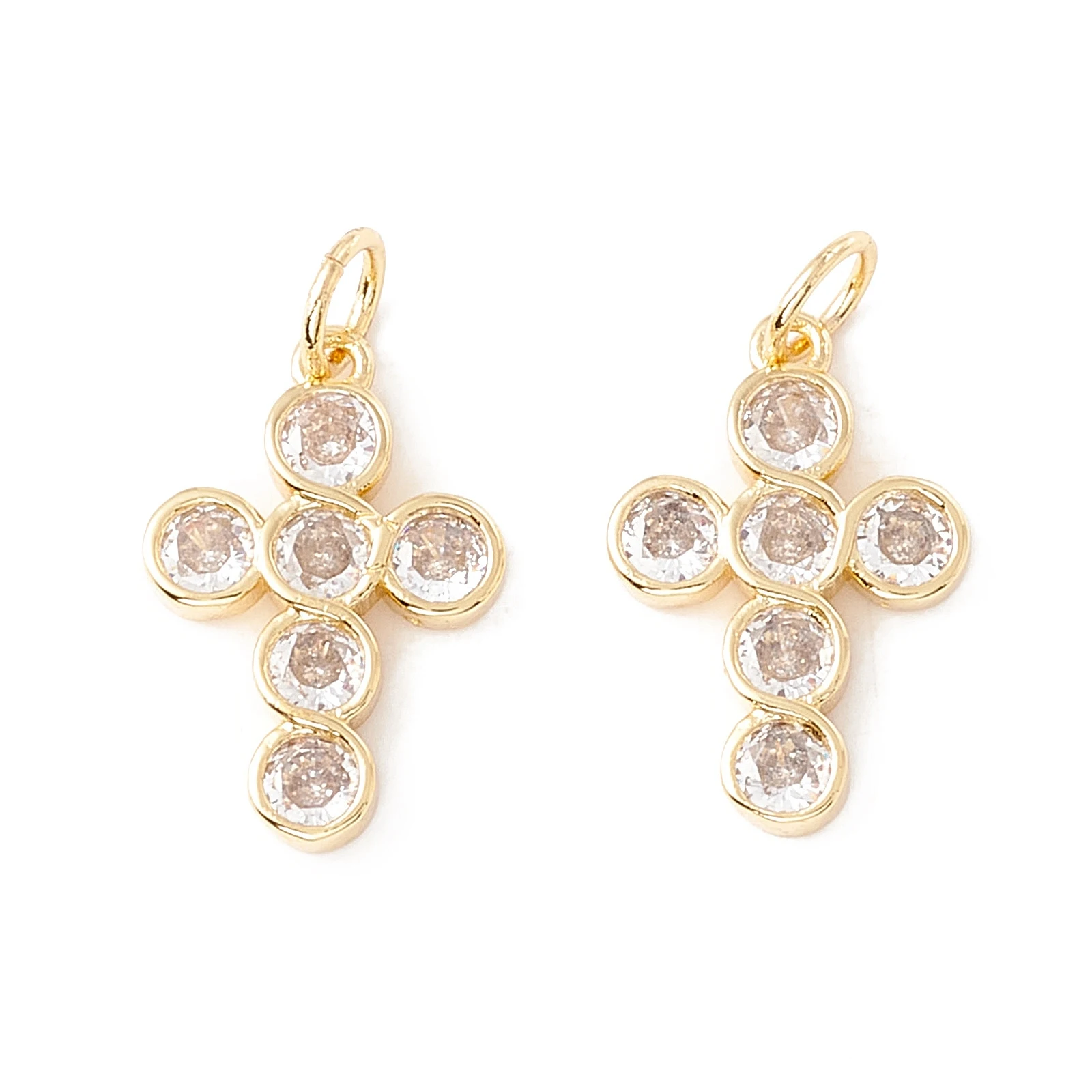 10pcs Brass Clear Cubic Zirconia Pendants with Jump Rings Cross for Making DIY Woman's Jewelry Necklace Earring Supplies Elegant
10pcs Brass Clear Cubic Zirconia Pendants with Jump Rings Cross for Making DIY Woman's Jewelry Necklace Earring Supplies Elegant