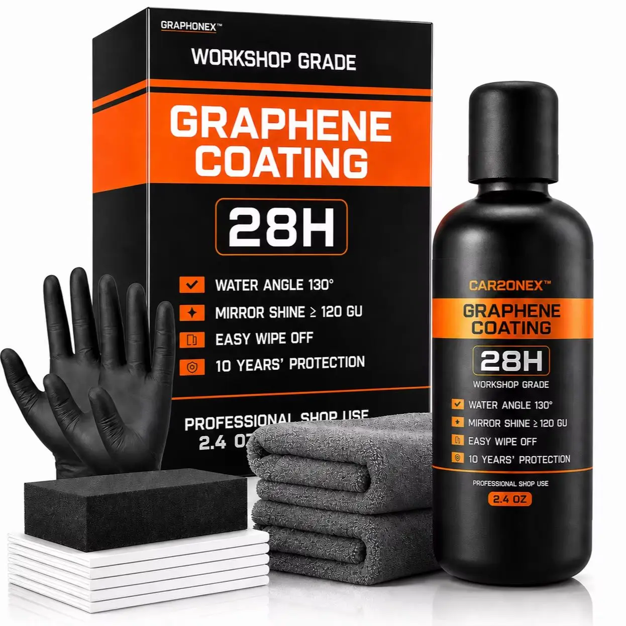 Graphene ceramic Coating 28H– Self Cleaning Effect Ultra High Gloss 10+ Years Protection Extremely Hydrophobic Anti Scratch
Graphene ceramic Coating 28H– Self Cleaning Effect Ultra High Gloss 10+ Years Protection Extremely Hydrophobic Anti Scratch