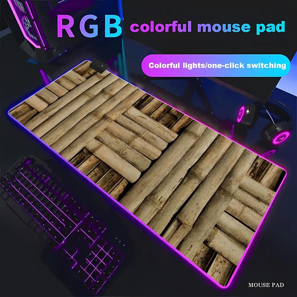 HYBXAXC Bamboo Mat Texture Mouse Pad Beautiful RGB Gaming Mouse Pad HD Gamer Large LED Light XXL PC Computer pad Non-slip Decor
HYBXAXC Bamboo Mat Texture Mouse Pad Beautiful RGB Gaming Mouse Pad HD Gamer Large LED Light XXL PC Computer pad Non-slip Decor