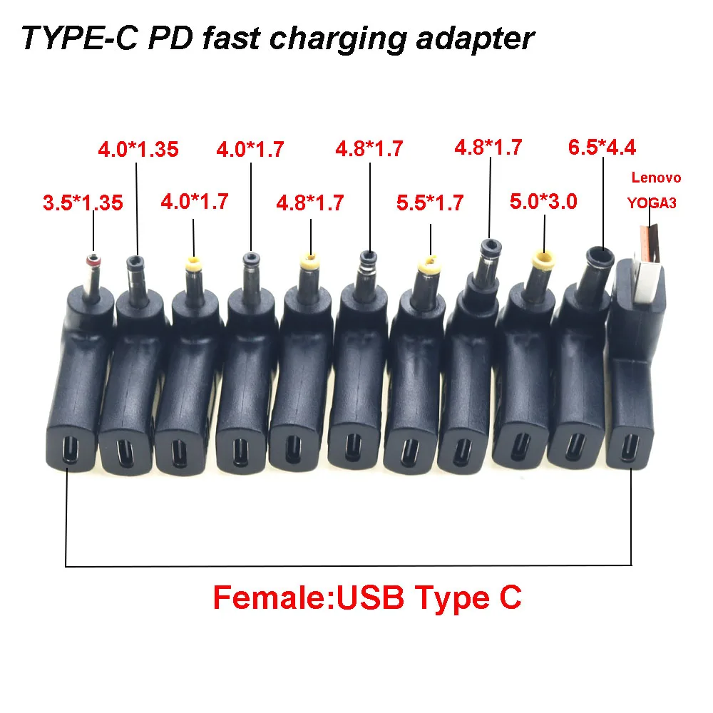 DC Plug USB Type C Female To Universal Male Converter Charging Connector Adapter For Dell Hp Lenovo Thinkpad Asus Notebook
DC Plug USB Type C Female To Universal Male Converter Charging Connector Adapter For Dell Hp Lenovo Thinkpad Asus Notebook
