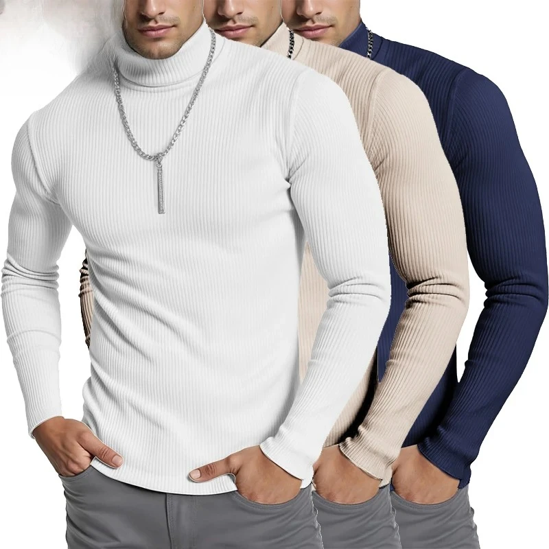 New Men's Ribbed Turtleneck Sweaters Slim Fit Pullover Casual Long Sleeves Basic Top Solid Color Stripes Streetwear Casual Coats
New Men's Ribbed Turtleneck Sweaters Slim Fit Pullover Casual Long Sleeves Basic Top Solid Color Stripes Streetwear Casual Coats