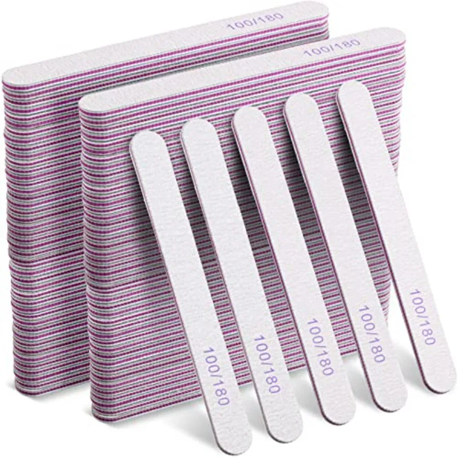 150 Pieces 100/180 Grit Nail Files Double Sided Emery Boards Washable Reusable Nail Buffers Manicure Tools for Natural Acrylic
150 Pieces 100/180 Grit Nail Files Double Sided Emery Boards Washable Reusable Nail Buffers Manicure Tools for Natural Acrylic