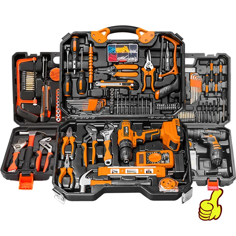 Multifunctional household hardware tool set, electrician woodworking set combination maintenance portable toolbox
Multifunctional household hardware tool set, electrician woodworking set combination maintenance portable toolbox