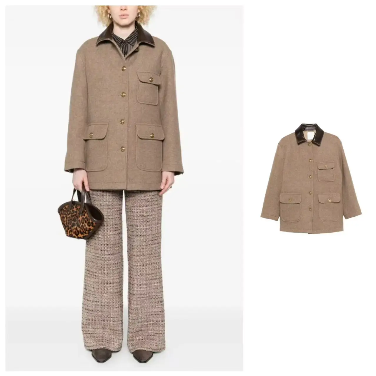 Thickened Woolen Cotton Coat Stand Collar Patchwork Old Money Style French Fashion Women's Long Sleeve Warm Straight Cut Coat
Thickened Woolen Cotton Coat Stand Collar Patchwork Old Money Style French Fashion Women's Long Sleeve Warm Straight Cut Coat