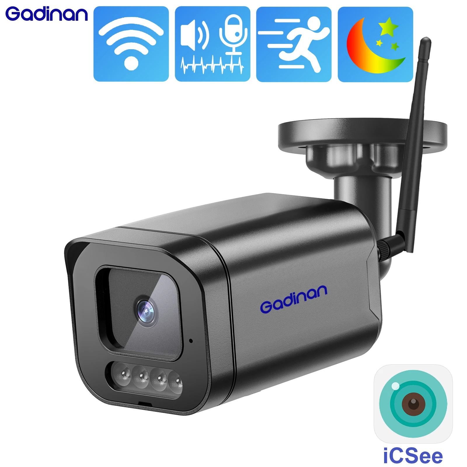 Gadinan Outdoor Metal IP Camera 5MP 3MP 2MP 1080P WIFI AI Human Detection Wireless Bullet CCTV Camera Two Way Audio IR 30m iCSEE
Gadinan Outdoor Metal IP Camera 5MP 3MP 2MP 1080P WIFI AI Human Detection Wireless Bullet CCTV Camera Two Way Audio IR 30m iCSEE