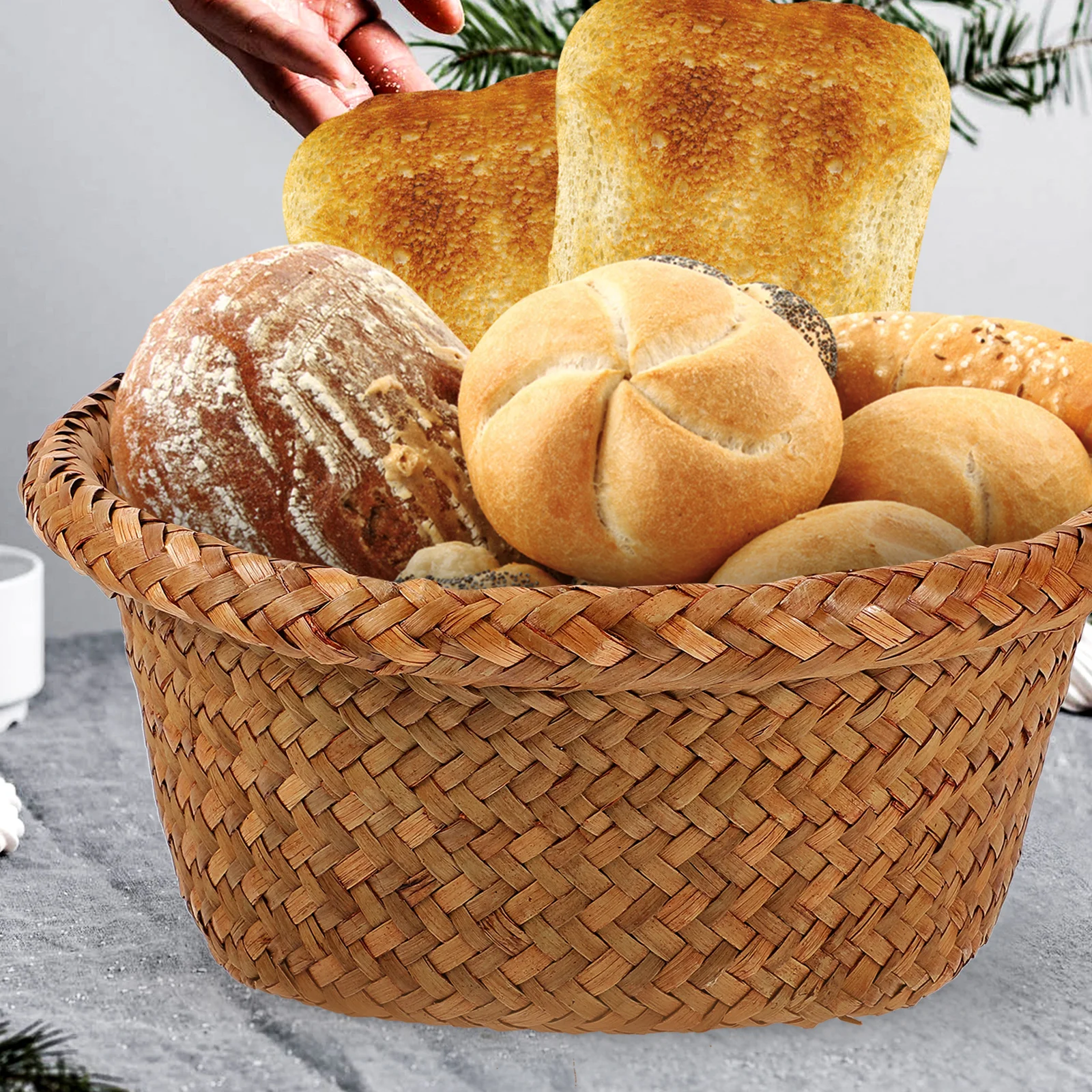 1pc Woven Straw Small Round Storage Organizer for Fruits Sundries Organizer Bread Kitchen Sundries Household Item Container
1pc Woven Straw Small Round Storage Organizer for Fruits Sundries Organizer Bread Kitchen Sundries Household Item Container