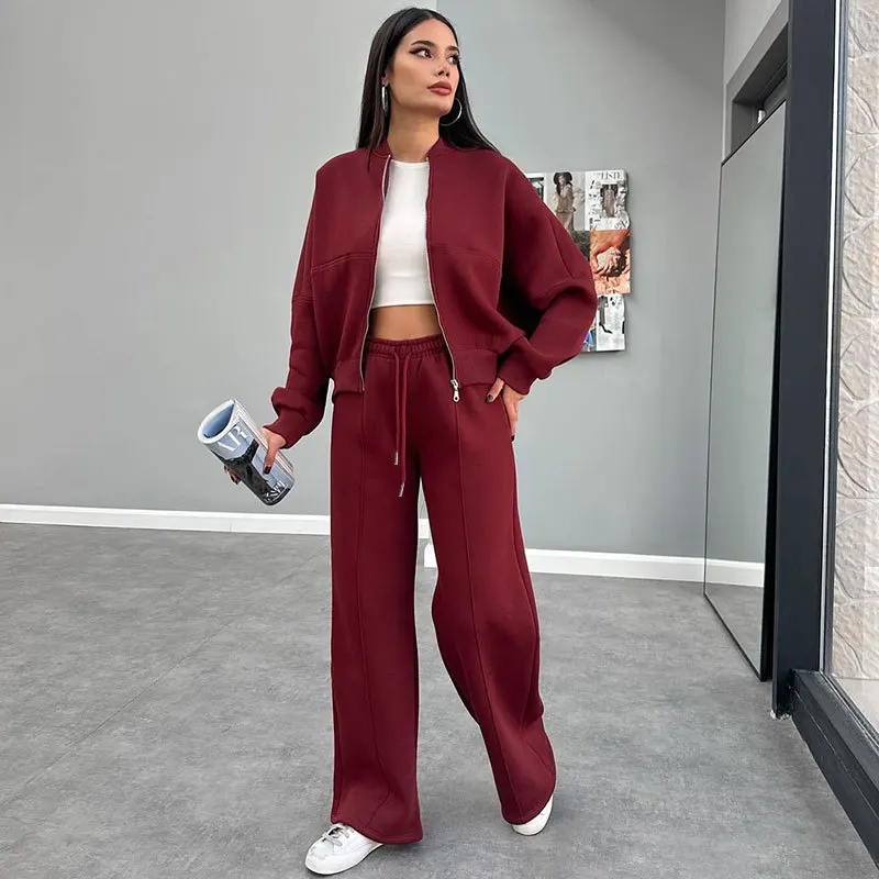 Women's Autumn Solid Color Zipper Cardigan Sweatshirt Fashion Casual Straight Leg Pants Set
Women's Autumn Solid Color Zipper Cardigan Sweatshirt Fashion Casual Straight Leg Pants Set