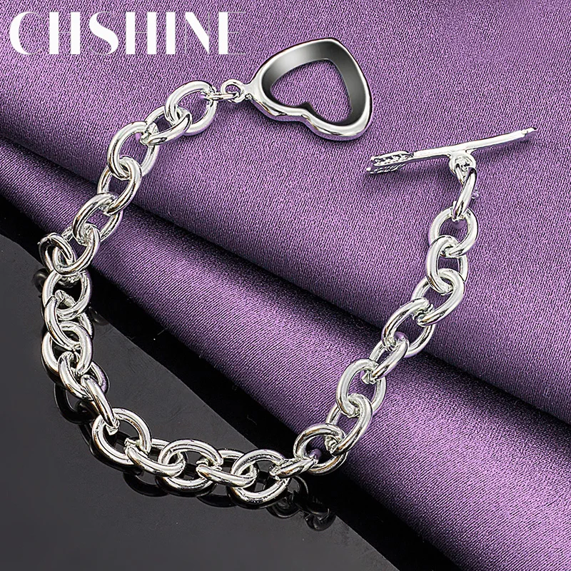 CHSHINE Hot 925 Sterling Silver Charm Heart Bracelet For Women Wedding Party Fashion High Quality Fine Jewelry Gifts
CHSHINE Hot 925 Sterling Silver Charm Heart Bracelet For Women Wedding Party Fashion High Quality Fine Jewelry Gifts
