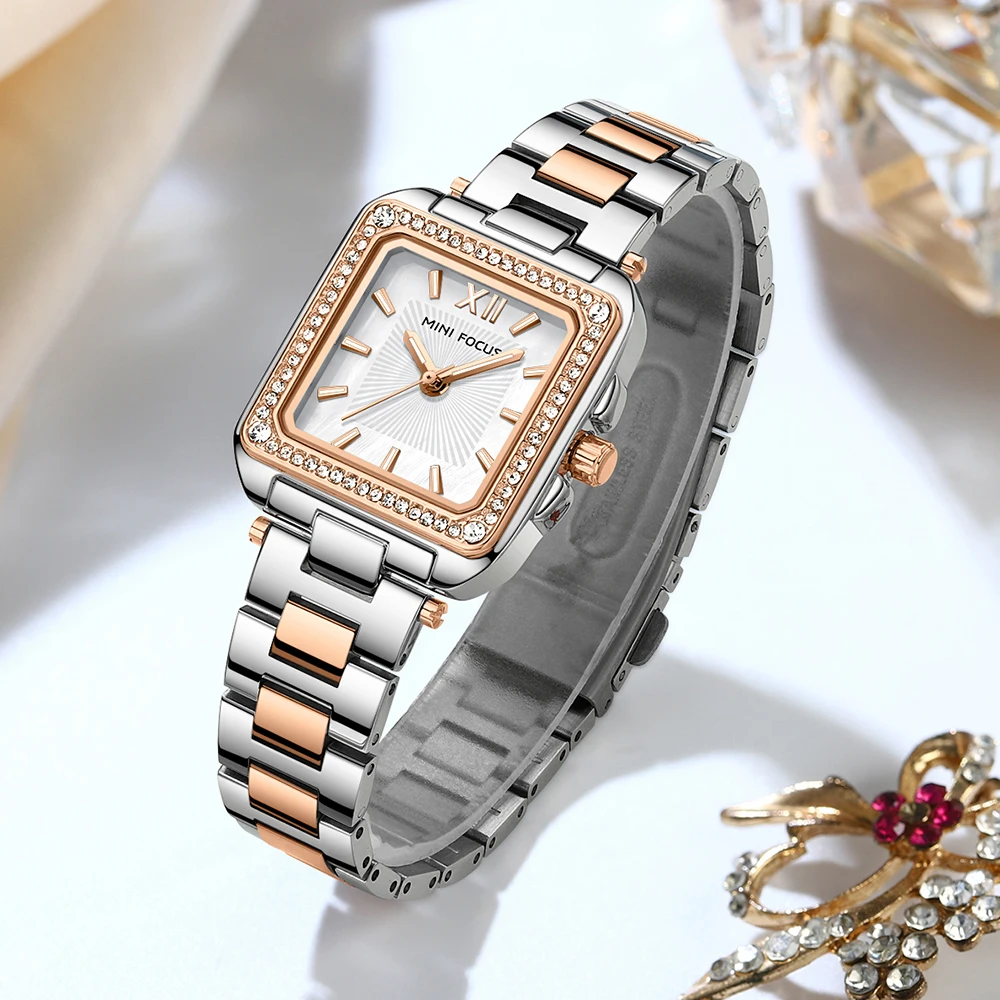 MINI FOCUS Elegant Square Ladies Watch Luxury Genuine Mother-of-Pearl Dial Stainless Steel 0619L
MINI FOCUS Elegant Square Ladies Watch Luxury Genuine Mother-of-Pearl Dial Stainless Steel 0619L