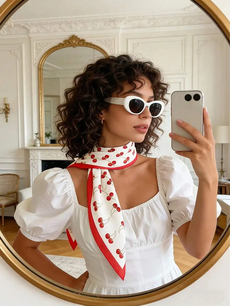 Cherry Print 70cm Square Scarf For Women Fashion Headscarf Neck Wrap Bandana
Cherry Print 70cm Square Scarf For Women Fashion Headscarf Neck Wrap Bandana