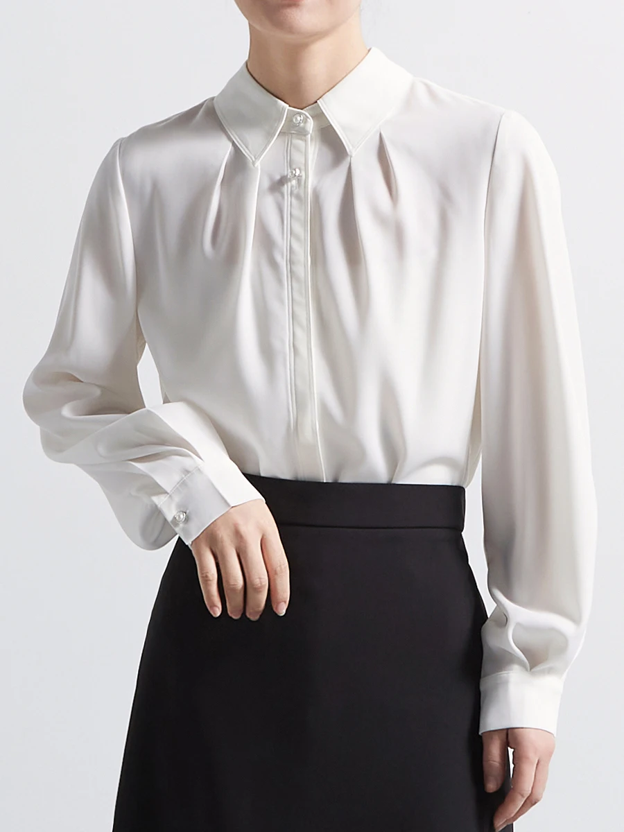 Elegant Long Sleeve White Shirt for Women Chicbliss Commute Style Button up Polyester Fiber Cool Sensation Breathable Shirt
Elegant Long Sleeve White Shirt for Women Chicbliss Commute Style Button up Polyester Fiber Cool Sensation Breathable Shirt