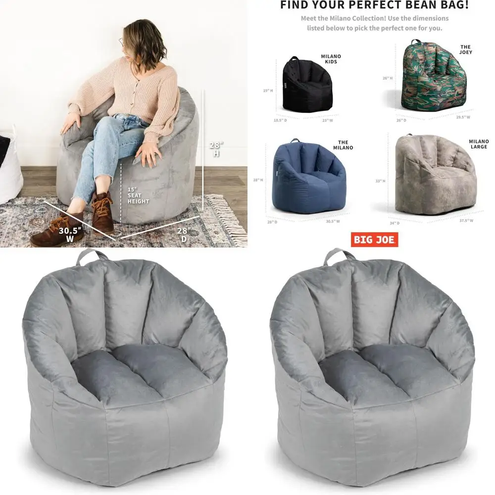 Gray Plush Bean Bag Chair for Kids, Teens, Adults - Lightweight, Ultra-Soft Polyester, 2.5 ft Reillable, Ideal for Reading and G
Gray Plush Bean Bag Chair for Kids, Teens, Adults - Lightweight, Ultra-Soft Polyester, 2.5 ft Reillable, Ideal for Reading and G