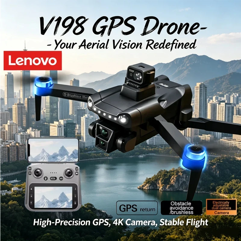 Lenovo V198 GPS Drone: 8K HD FPV Aerial Photography, Brushless Motor, Smart Obstacle Avoidance, Foldable Mini RC Quadcopter.
Lenovo V198 GPS Drone: 8K HD FPV Aerial Photography, Brushless Motor, Smart Obstacle Avoidance, Foldable Mini RC Quadcopter.