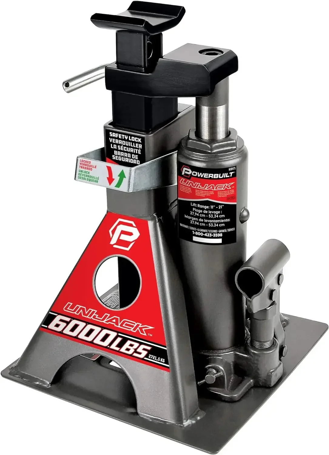 Powerbuilt 3 Ton, Bottle Jack and Jack Stands in One, 6000 Pound Capacity, All-in-One Car Lift, Heavy Duty Vehicle Unijack
Powerbuilt 3 Ton, Bottle Jack and Jack Stands in One, 6000 Pound Capacity, All-in-One Car Lift, Heavy Duty Vehicle Unijack
