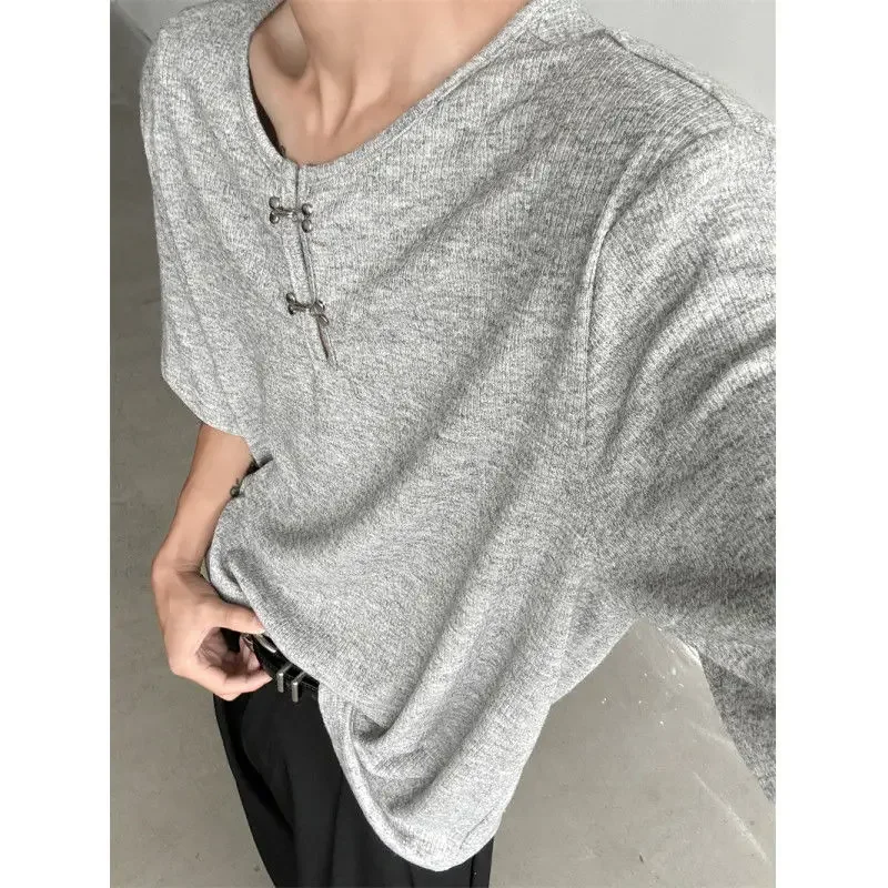 Juspinice Chinese Style Simple Short Sleeve Men Summer Metal Buckle O-neck Shoulder Pads T-shirts Loose Breathable Tees Tops
Juspinice Chinese Style Simple Short Sleeve Men Summer Metal Buckle O-neck Shoulder Pads T-shirts Loose Breathable Tees Tops