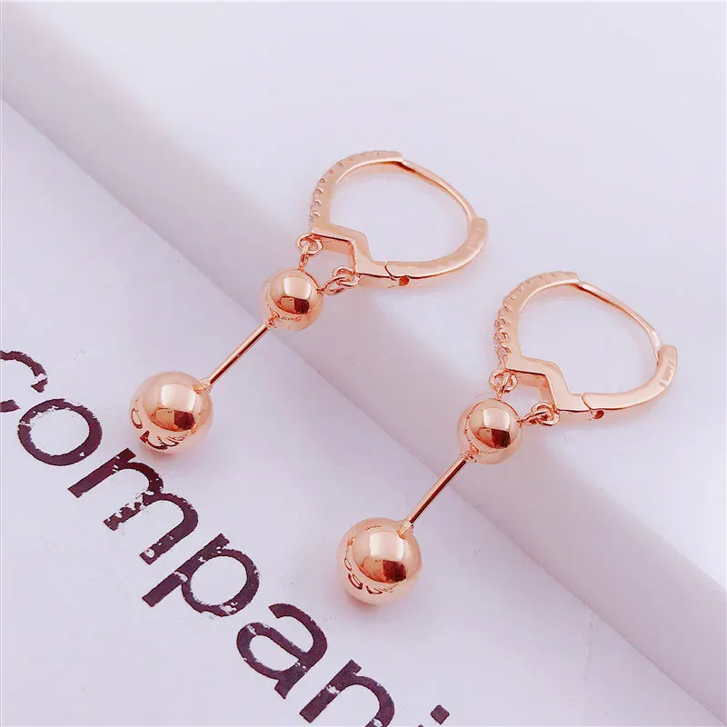 585 purple gold plated 14K rose gold geometric beads ear buckle earrings for women creative classic design wedding jewelry gift
585 purple gold plated 14K rose gold geometric beads ear buckle earrings for women creative classic design wedding jewelry gift