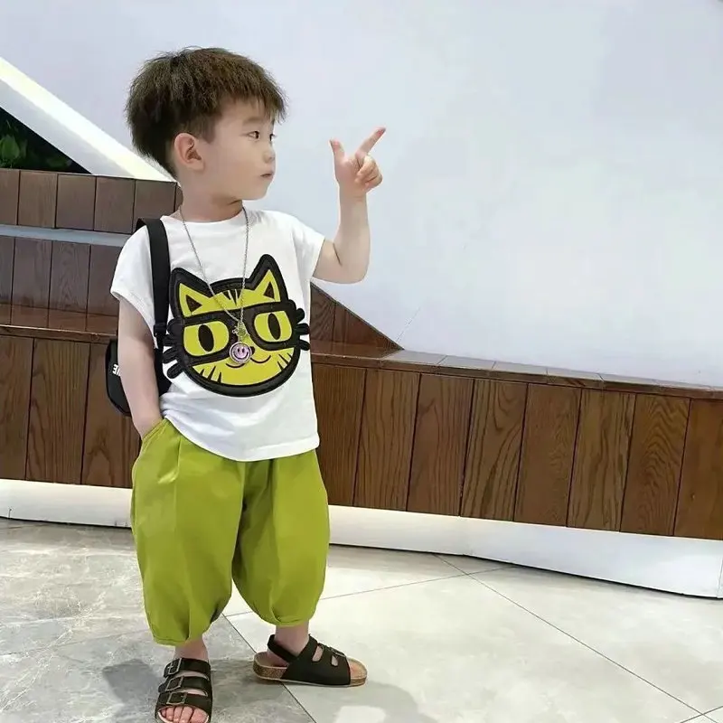 Boys' Cartoon Cat SuitTShirt and Capri Pants25Summer New Foreign Trade Children's Wear Delivery3-8Years Old
Boys' Cartoon Cat SuitTShirt and Capri Pants25Summer New Foreign Trade Children's Wear Delivery3-8Years Old