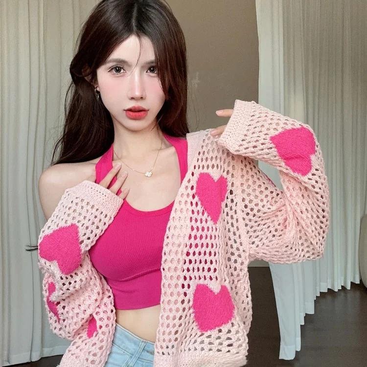 Sweet Spicy Hollow out Sexy Knitted Sun Protection Cardigan Women's Base Tank Top Two Piece Set Korean Style Commute Fashion
Sweet Spicy Hollow out Sexy Knitted Sun Protection Cardigan Women's Base Tank Top Two Piece Set Korean Style Commute Fashion