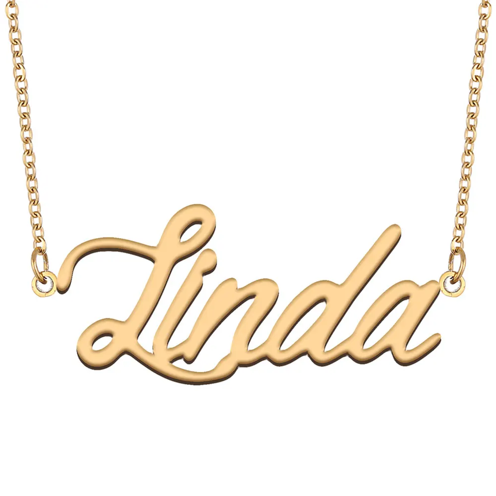 Linda Name Necklace for Women Stainless Steel Jewelry Gold Color Nameplate Pendant Collares Para Mujer Letters Choker
Linda Name Necklace for Women Stainless Steel Jewelry Gold Color Nameplate Pendant Collares Para Mujer Letters Choker