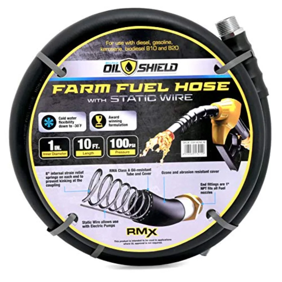10 Feet Rubber Fuel Transfer Hose for Farm Use with Static Wire - Kink Resistant Flexible to -30F Oil Ozone Resistant 100 PSI C
10 Feet Rubber Fuel Transfer Hose for Farm Use with Static Wire - Kink Resistant Flexible to -30F Oil Ozone Resistant 100 PSI C