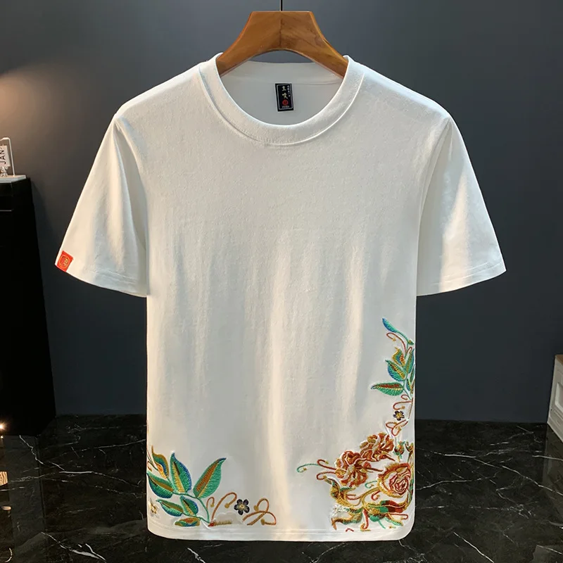 Chinese style embroidery high-end top men's summer personalized design casual fashion ethnic style short sleeved T-shirt
Chinese style embroidery high-end top men's summer personalized design casual fashion ethnic style short sleeved T-shirt