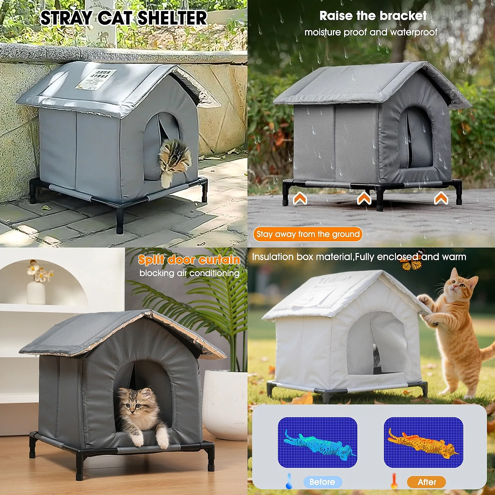 Waterproof Outdoor Pet House Thickened Cat Nest Four Seasons Universal Pet House Home Foldable Washable For Small Pet Supplies
Waterproof Outdoor Pet House Thickened Cat Nest Four Seasons Universal Pet House Home Foldable Washable For Small Pet Supplies