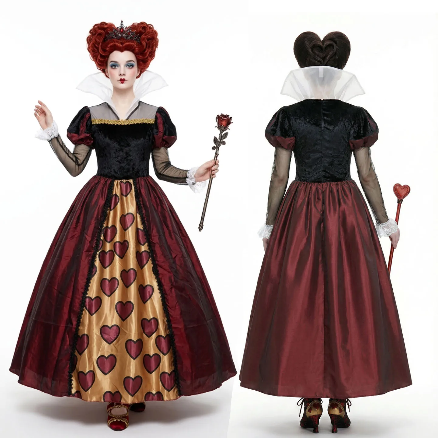Halloween Alice in Wonderland 2 Red Heart Queen Cosplay Dress Adult Role-playing Costume Polyester Fiber 100% Stage Costume
Halloween Alice in Wonderland 2 Red Heart Queen Cosplay Dress Adult Role-playing Costume Polyester Fiber 100% Stage Costume