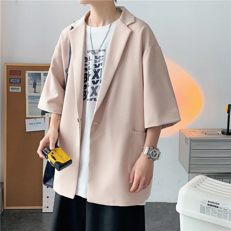 Summer Casual Men's Short Sleeve Suit Jacket Drapey Style Couple's Fashion Brand Streetwear Loose Fit Youthful Energy
Summer Casual Men's Short Sleeve Suit Jacket Drapey Style Couple's Fashion Brand Streetwear Loose Fit Youthful Energy