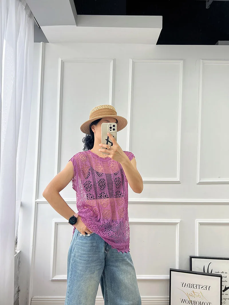 Новый свободный вязаный жилет из смеси хлопка и льна в китайском стиле, круглый женский летний топ без рукавов для поездок на работу
Новый свободный вязаный жилет из смеси хлопка и льна в китайском стиле, круглый женский летний топ без рукавов для поездок на работу