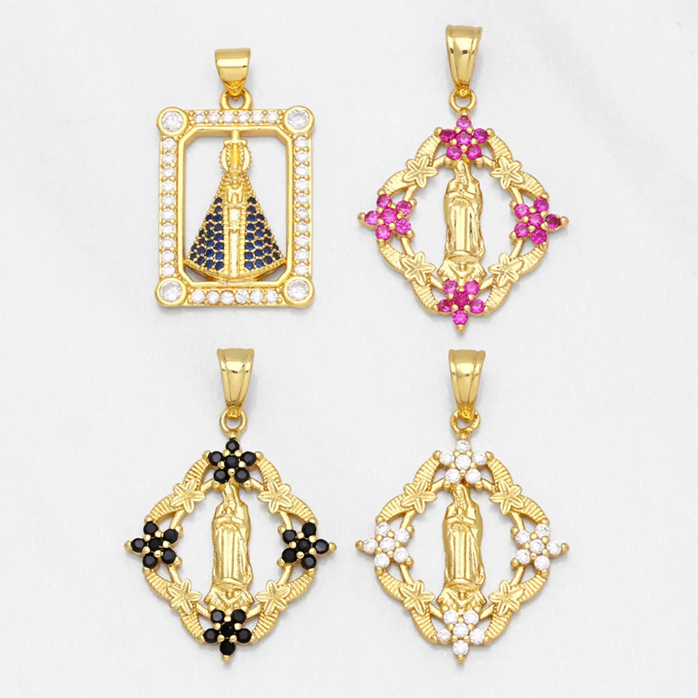 OCESRIO Big CZ Virgin Mary Pendants for Necklace Copper Gold Plated Flower Crown Jewellery Making Supplies DIY Wholesale pdta768
OCESRIO Big CZ Virgin Mary Pendants for Necklace Copper Gold Plated Flower Crown Jewellery Making Supplies DIY Wholesale pdta768