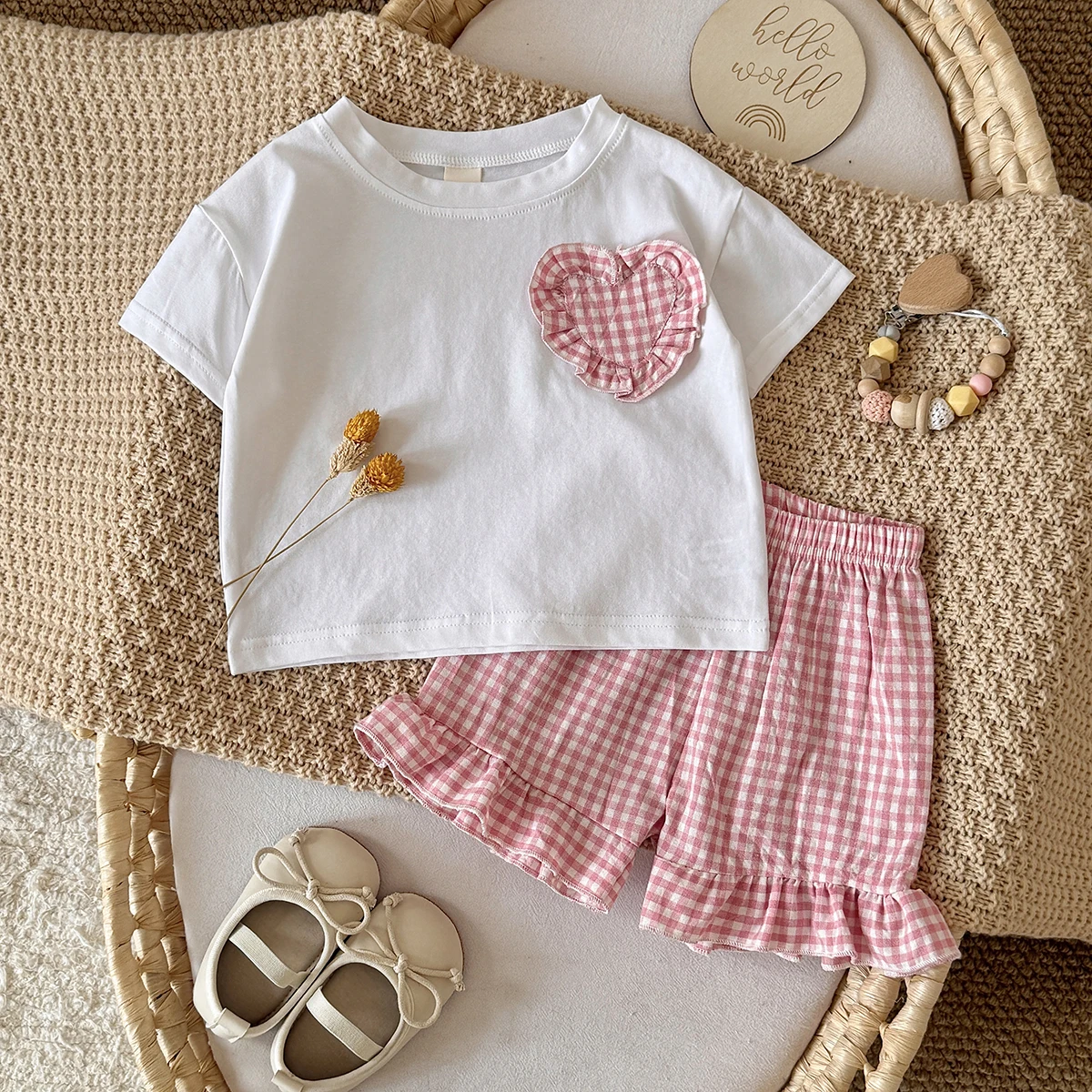 Summer Baby Girl Stripe Shorts Set Short Sleeve Heart shaped sticker Tops Striped Shorts 2Pcs Summer Clothes Set 0-3Y
Summer Baby Girl Stripe Shorts Set Short Sleeve Heart shaped sticker Tops Striped Shorts 2Pcs Summer Clothes Set 0-3Y