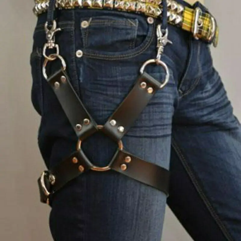 Men Jean Harness Leg Pant Bondage Belt PU Leather Punk Garter Belt Trouser Strap thigh bondage punk belt male fashion
Men Jean Harness Leg Pant Bondage Belt PU Leather Punk Garter Belt Trouser Strap thigh bondage punk belt male fashion